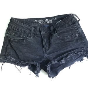 American Eagle 0 Shortie Stretch Shorts Black